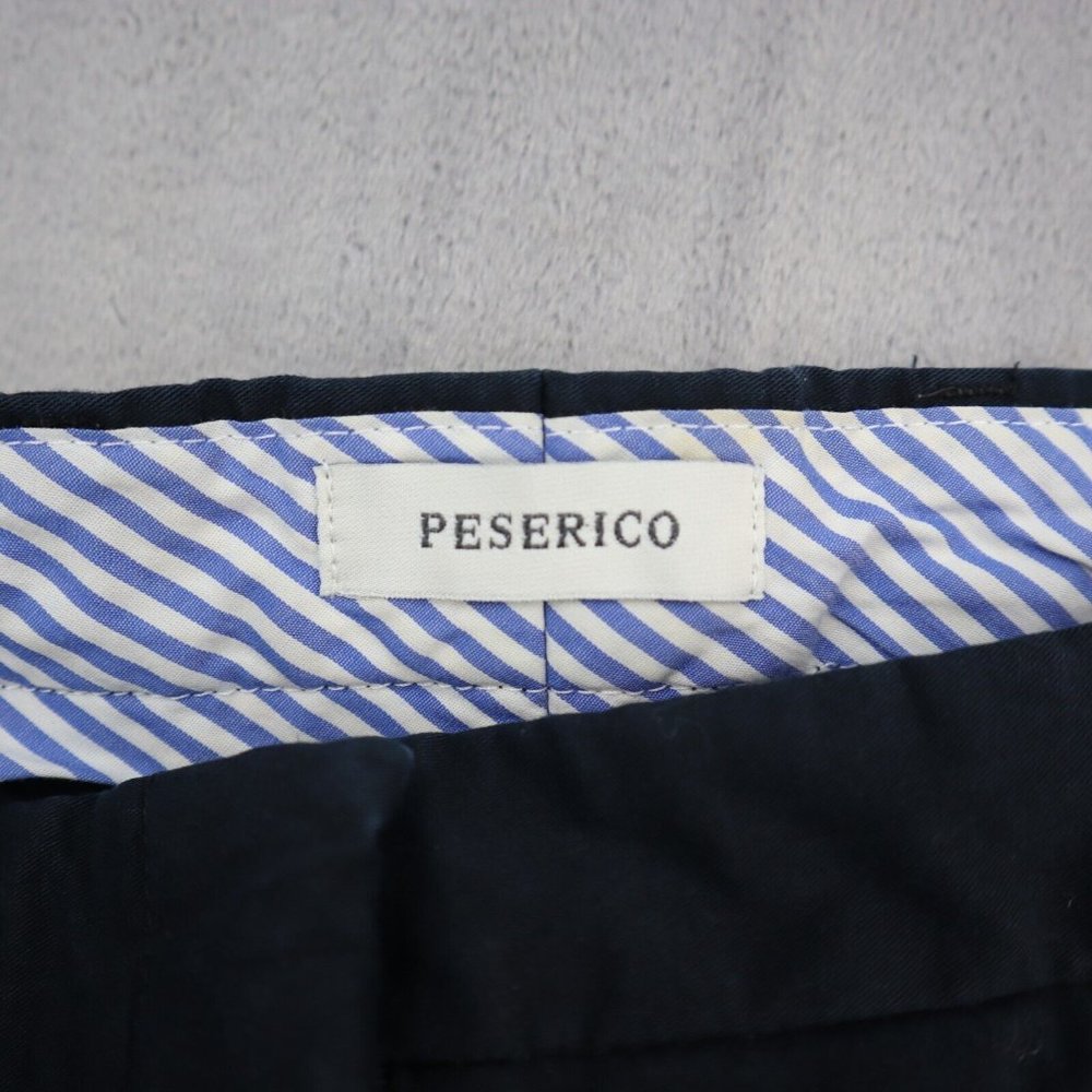 Peserico Pants Women Large Navy Blue Casual Lightweight Wide Leg EU 42 Chino - Picture 7 of 15